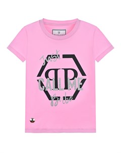 Розовая футболка с логотипом Philipp plein