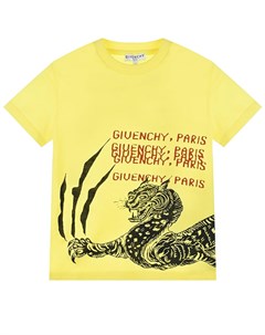 Желтая футболка с принтом дракон Givenchy