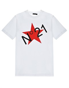 Хлопковая футболка с принтом звезда No21
