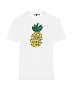 Белая футболка с вышивкой ананас Markus lupfer