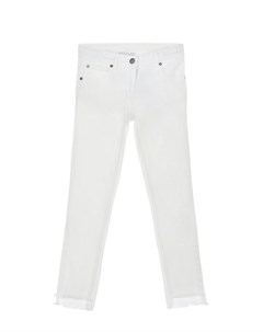 Белые джинсы с отделкой бахромой по краю Stella mccartney