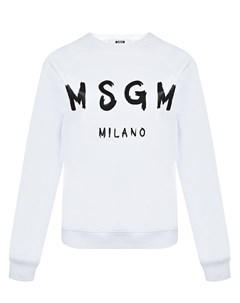 Белый свитшот с черным логотипом Msgm