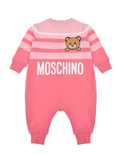 Розовый комбинезон с логотипом Moschino