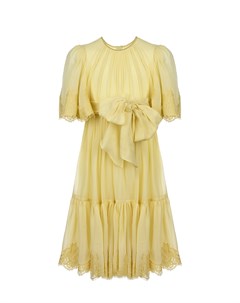 Желтое шелковое платье Dolce&gabbana