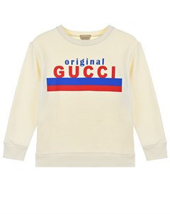 Кремовый свитшот с логотипом Gucci