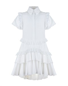 Белое платье с рукавами фонариками Nikolia