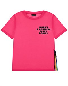 Розовая футболка с декором радуга Yporqué