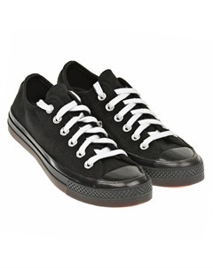 Черные кеды с белыми шнурками Converse