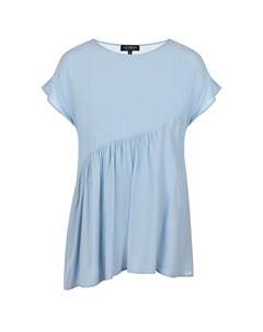 Голубая блуза с воланом для беременных Attesa