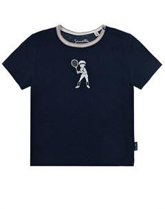 Синяя футболка с вышивкой теннисист Sanetta fiftyseven