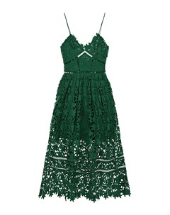 Зеленое платье с шитьем Self-portrait