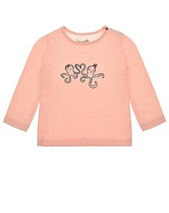 Розовая толстовка с принтом осьминог Sanetta kidswear