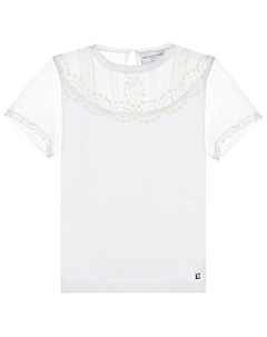 Белая футболка с кружевными вставками Ermanno scervino
