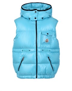 Голубой пуховый жилет Moncler