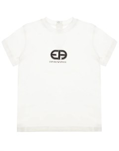 Белая футболка с логотипом Emporio armani