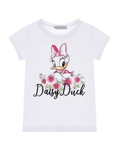 Белая футболка с принтом Daisy Duck Monnalisa