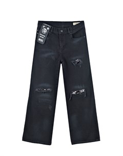 Широкие укороченные джинсы с потертостями детские Diesel