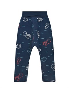 Темно синие спортивные брюки с принтом черепахи Sanetta kidswear