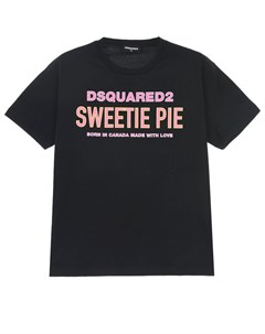 Черная футболка с принтом Sweety pie Dsquared2