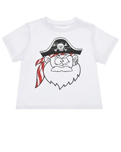 Белая футболка с принтом пират Stella mccartney