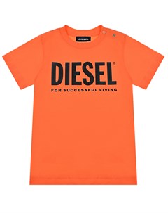 Оранжевая футболка с логотипом Diesel