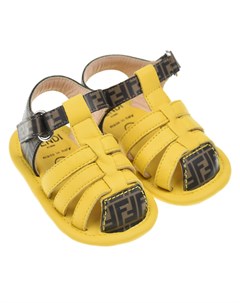Желтые пинетки сандалии из кожи Fendi