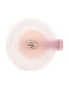 Розовый зажим для волос с цветком из органзы детский Rena chris