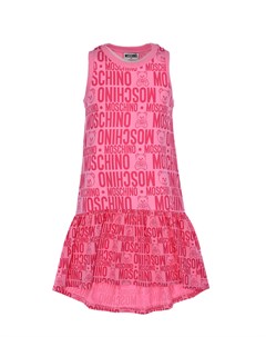 Розовое платье с логотипом Moschino