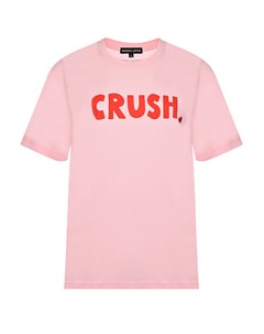 Розовая футболка с принтом crush Markus lupfer