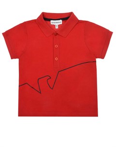 Красная футболка поло с принтом Emporio armani