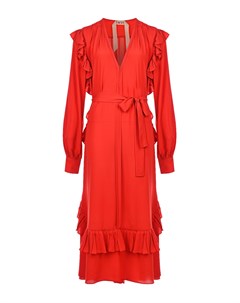 Красное платье с воланами No21