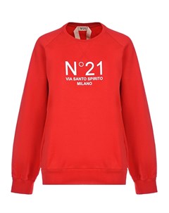 Красный свитшот с белым логотипом No21