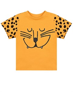 Оранжевая футболка с леопардовым принтом Stella mccartney