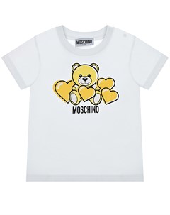 Белая футболка с принтом медвежонок Moschino