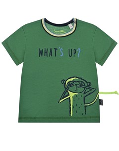 Зеленая футболка с принтом обезьяна Sanetta kidswear