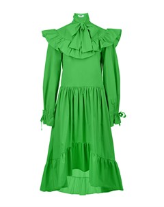 Зеленое платье с воланами Msgm