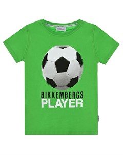 Зеленая футболка с принтом футбольный мяч Bikkembergs