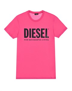 Розовая футболка с логотипом Diesel