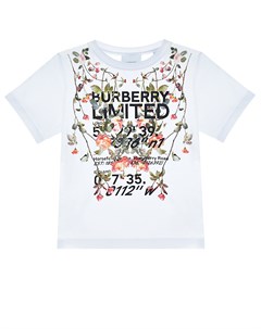 Белая футболка с цветочным принтом Burberry