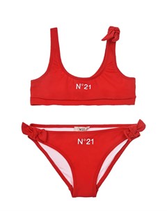Красный купальник с лого No21