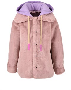 Розовая куртка из эко меха детская Natasha zinko