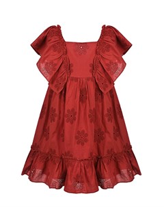 Красное платье с цветочным декором Tartine et chocolat