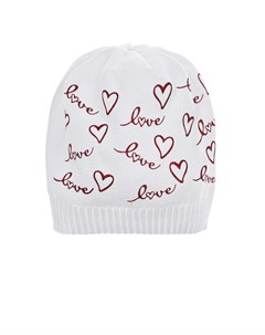 Белая шапка с принтом Love Catya