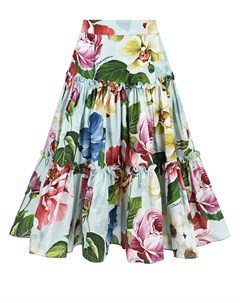 Ярусная юбка с цветочным принтом Dolce&gabbana