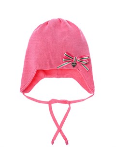 Розовая шапка с полосатым бантом Il trenino
