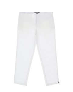 Белые брюки из вискозы и льна Emporio armani