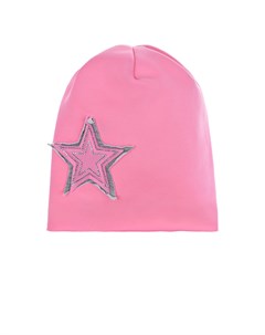 Розовая шапка с аппликацией Звезда Catya