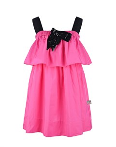 Розовое платье с черным бантом No21