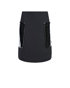 Черная юбка с накладными карманами детская No21