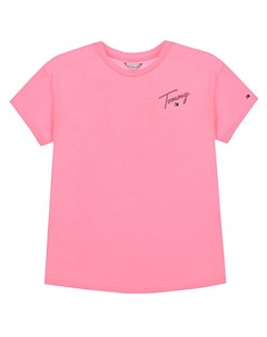 Розовая футболка с логотипом Tommy hilfiger